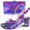 Colorful design bags mix middle heel sandals shoes and bags to match