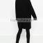 Guangzhou Women coats Manufacturer Contrast Piping Black Long coats Ladies Winter Coats