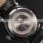 Golden Steel Case Black Dial Reloje Date Display Quartz Analog Leather Band Men Watch