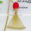 Dangle ruby color beads gold plating tassel necklace