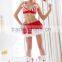 Two pieces hot sweet santa christmas costume sexi pho with hat