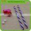pp drinking straw with three colors spiral