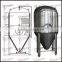 Factory Price Stainless Steel Conical Beer Fermenter Tank For Sale