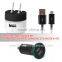 3 IN 1 dual usb car charger usb travel wall charger with usb charger For samsung HTC