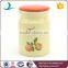 Fruit Decal Ceramic Storage Jars With Red Lid