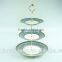 Royal blue gold cake stand ceramic 3 tiers of cake plate/classic cake stand porcelain