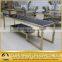 Eurpean style stainless steel golden glass tv stand