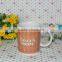 2014 Year Hot Sale 11oz Straight Body Ceramic New Bone China Round Decal Coffee Mug
