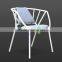 Chair Resto Modern White Iron Wrapped with Rattan Synthetic Furniture