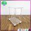 High Quality Lucite Hair Salon Trolley Acrylic Clear Trolley Double Tier Serving Trolley