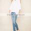 contemporary open-shoulder white loose fit casual shirts women