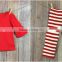 Holiday boutique clothing set giggle moon remake outfit baby girl stripe clothing sets with ruffle