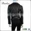 2014-2015 wholesale fashion lady leather jacket Stylish women's Black Leather Jacket With Beaded