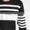 Wholesale Striped Box Print Sweatshirt Custom Design Men's Crew Neck Sweatshirt