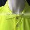 Hi vis yellow basic safety short sleeve rib collar high quality day use only protective polo shirt