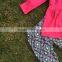 New arrival hot pink top aztec pants with scarf 3 pieces set girls Children set baby kids wear baby suit boutique set