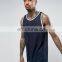 OEM new arrival fashion summer vest navy white cotton material quick dri fit sleeveless custom longline tank top