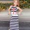 Girl's red print anchor maxi dresses,mommy print maxi dresses,mommy and me knit stripe maxi dresses