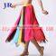 Tribal Rainbow Colorful Chiffon Professional Belly Dance Skirt Costume Q-6016#