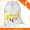 Custom print wholesale cotton promotional drawstring backpack bag