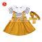 Kids Clothing Baby Girl Clothes Set Girls Stripe lace Tops + Suspender Skirt + headbands Outfits Set Summer Autumn