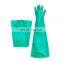 Custom long green nitrile rubber dry box Glovebox cleaning chemical protective gloves