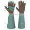 HANDLANDY Breathable Pigskin Leather Gauntlet Long Thorn Proof Garden Work Gloves Ladies Gardening Gloves Yard Work Gloves