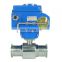 DKV one way 220v DC sanitary stainless steel 304 316 SMS standard Actuator electric tri clamp sanitary ball valve