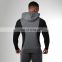 Wholesale customized hot sale muscle fitness brothers sports and leisure shark slim sweater warm zipper men's hooded sweater