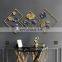 Wall Decor Display Lobby Gold House Wrought Iron Interior Bedroom And Living Room Frame Art Hanging Flower Metal Home Wall Decor
