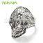 Topearl Jewelry Classic Stainless Steel Ring Hollow Skull Ring for Men Punk Style MER430