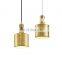 Indoor Decoration Iron Transparent Lampshade Brass Pendant Light Dining Room Chandelier LED Lamp