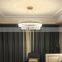 Modern Hotel Living Room Bedroom Round Crystal Chandelier Stainless Steel Decoration European Retro Luxury Pendant Lamp
