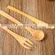 New Product Party One Use Wholesale Natural Bamboo Sugar Spoon Fork Knife Set Korea