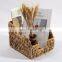 HBK magazine newspaper organic water hyacinth rattan storage basket for schoolroom and bedroom