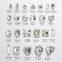 Wholesale 12 grid box high silver nail polish flat bottom rhinestone jewelry in nail jewelry factory, transparent AB color diamond flame diamond