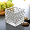 High Quality Popular Selling Embossed Clear Glass Square Flower Pot Vase Transparent Crystal Candle Holder