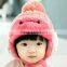 Warm Fleece Inside Embroideried Knitted Pompom Style Kids Children Winter Hat