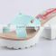 fashion lady shoes 2015 high heel slipper shoes pvc jelly slipper comfortable insole shoes