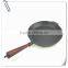 cast iron fry pan with wooden handle