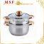 stainless steel steamer pot golden handle