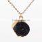 Natural Black Rock Crystal Charm Necklace
