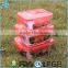 * Colored Lid High Quality Glass Square Fresh Keeping Box Storage Box