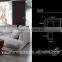 2016 modern design hot sale Living room furniture best choice fabric sofa 9105