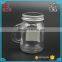 120ml glass juice / cool drink / dispenser glass mason jar with handle and metal lid glass bottle