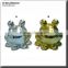 chrome plated ceramic frog coin collector