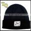 black wool custom beanie hats with label