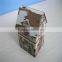 durable and fadeless metal cubbyhouse shaped, decorative tin box for storage