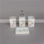 circular design square shape ceramic bathroom set with lotion bottle and soap dish and toothbrush holder and tumbler