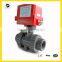 2 way 2" PVC electric Union ball valve AC220V with signal feedback